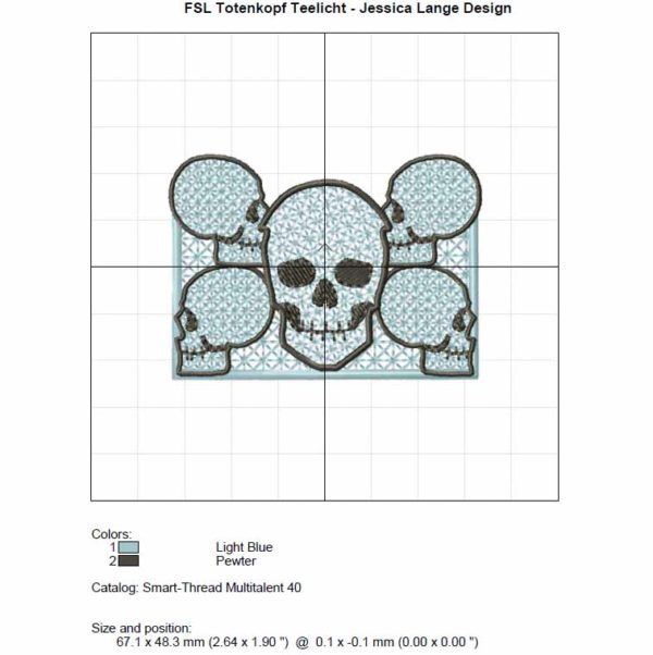 Datenblatt ITH Lace Skull Teelicht 10x10 Rahmen