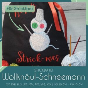 Vollstick Strick-Schneemann Stickdatei