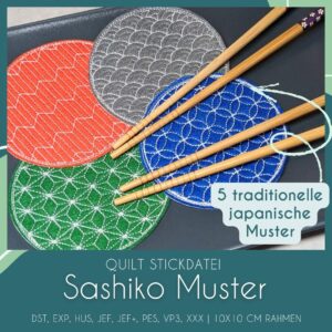 Stickdatei Sashiko Japanische Muster