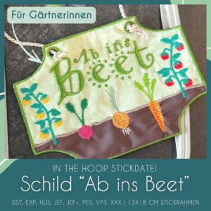 In The Hoop Stickdatei Schild für Gärtnerinnen